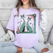 Mid Century Atomic Cat T=shirt Retro Cat Shirt Cat Lover Tee