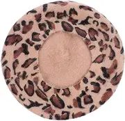 [ROMISBABA] Fashionable Leopard Printing Beret Hat for Comfortable Warm Beanie Creative Design for Soft and Breathable Stylish Hat