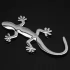 3D Silver Gecko Design Lizard Metal Car Decal Badge Emblem Sticker Accessories