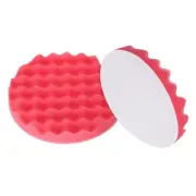 2pcs Buffing Sponge Pads 7" Polishing Wheel Waffle Finishing Grip Pad, Red