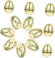 Toddmomy 12pcs Fillable Plastic Easter Eggs Golden Goodie Basket Decorations for Egg Hunts Lightweight Hangable Design for Holiday Celebrations