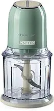 Ariete Vintage 438 Retro Electric Vegetable and Ice Crusher with 2 Speed Levels, 4 Stainless Steel Blades, Non-Slip Bases, 600 ml Capacity, 400 W, Green
