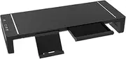 Computer Monitor Stand | Versatile Desk Storage Stand | Foldable and Adjustable 20.5 Inch Monitor Stand with Storage for Laptop TV Table Home and Office