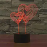 Double Heart Balloon Style 3D Touch Control LED Light