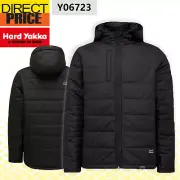 Hard Yakka Black Workwear Puffa Jacket abrasion protection Mens Warm Y06723 NEW