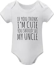 [WOOYONGING] If You Think I'm Cute You Should See My Uncle Newborn Coming Home from Hospital Outfit Short Sleeve Cute Newborn B