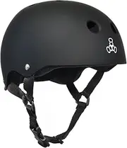 Triple Eight Sweatsaver Liner Skateboarding Helmet, Black Matte w/Wht - M