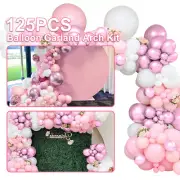 125Pcs Balloon Arch Kit Pink Balloons Garland Arch Set with Balloon Chain tykxw