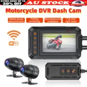 WiFi Motorcycle Dash Cam Recorder Dual UHD 2K DVR Camera Waterproof WDR GPS AU