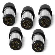 Elinz Trailer Plug 7 PIN Small Round Metal Connector Adaptor Socket Car Caravan Boat x5