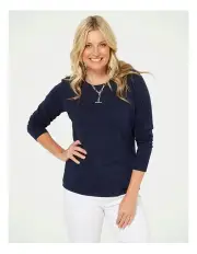 [Fella Hamilton] Camp Classic Long Sleeve Tee in Navy