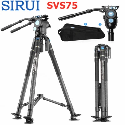SIRUI SVS75 SVH15 One-Step Adjust Camera Outdoor Video Tripod Rapid Fluid Head