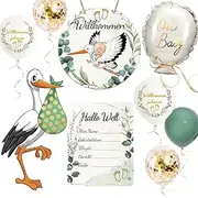 YBwanli Welcome Home Baby Stork Birth, Welcome Home Baby, Stork Birth for Outdoors, Birth Stork + Information Board + Welcome Tags + Balloon, Full of Cute Gifts for Birth