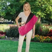 Zack & Zoey Pink Black Reversible Sling Pet Dog Cat Hands Free Carrier