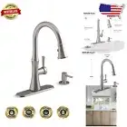 High-Arch Stainless Faucet with Pull-Down Sprayer - Kitchen Upgrade Essential