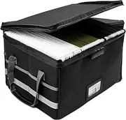 [Generic] Fireproof File Box for Documents, Fireproof Safe Waterproof Fireproof Box, Waterproof Storage Box with Lock and Handle, Portable Filing Cabinet for Cash, Files, Legal Folders