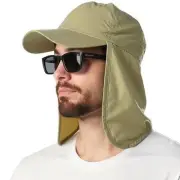 UPF 50+ Waterproof Sun Hat - Packable Unisex Baseball Cap with Neck Flap for ...