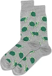 [Hot Sox] Men's Turtles Crew Socks Gray, Gray, 14