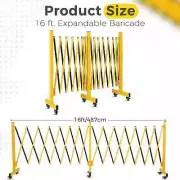 16FT Metal Expandable Barricade Gate Outdoor Traffic Barricade Fence
