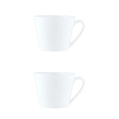 2x Maxwell & Williams Cashmere 450ml Short Coffee Mug Cup Fine Bone China White