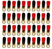 Absolute USA GRT00100 1/0 Gauge Crimp Ring Terminals Connectors 100-Pack (Red Bl