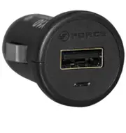 Force 1A USB Car Charger for Android/iPhone/iPad/Tablet/GPS/Smartphones - Black