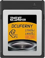 256G CFexpress Type B Memory Card,Up to1700MB/s Read1480MB/s,Write Raw 4K/8K Video Recording for Express Transfer& Large Storage For Nikon Z6/Z7/Z9/D6,Canon EOS1DX/EOS-R5,Panasonic S1/S1R,DJI Ronin 4D