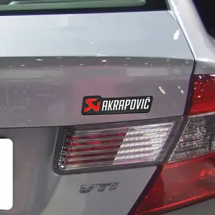 汽車個性改裝AKRAPOVIC天蝎排氣管喉金屬車標 葉子板尾箱遮劃痕貼