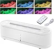 Desk Humidifier,260ml Air Humidifier with 7 Color LED Light - Flame Aromatherapy Diffuser with 3-Gear Timing for Nightstand Dorm Travel Bedroom Desktop Indoor