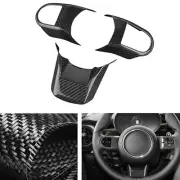 3x Black Carbon Fiber Steering Wheel Cover For Mini Cooper F55/56/57 2021-2023 (for: Mini)