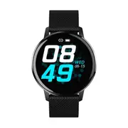 T4 1.22' Ultra-thin Touch Screen IP68 Blood Pressure Sleep Monitor bluetooth Music Smart Watch BLACK COLOR