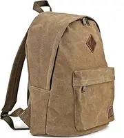 Seemeroad Canvas Vintage Backpack Lightweight Travel Daypack Laptop Backpack College Student Rucksack for Men Women (Brown)