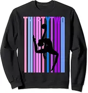 [X.Style] Womens 32nd Rhythmic Gymnastics Birthday Jumping with Ball Sweatshirt ds2009 Sweater (L) Black