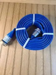 Apache 98138015 1 1/2" x 50' Blue PVC Lay-Flat Discharge Hose