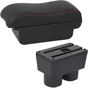 for Nissan for Tiida C11 for Sylphy for Versa for Tiida for Latio Car Armrest Box Interior Storage Box Car Accessories Storage Box(B1 Black red 3USB4)