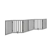 Alopet Wooden Pet Gate Safety Stair Barrier 6-Panel Grey