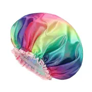 Shower Cap For Women Long Hair, Double Waterproof Reusable Shower Cap,soft Pvc Lining Bath Cap For Girls,fashionable Style Extra Large Shower Cap For