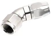 AEROFLOW AF552-16S SILVER ONE PIECE FULL FLOW SWIVEL 45° HOSE END -16AN