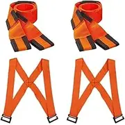 Wanfoou Moving Straps, Lifting Strap for 2 Movers, Widen Handle Lifting Straps for 1-Person for House-Moving, Furniture, Appliances, Boxes（Orange）