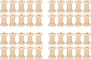 40Pcs Wooden Empty Thread Spools Natural Color 29mm X23mm