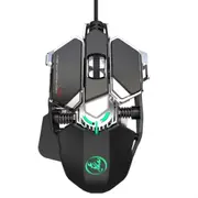 J600 9 Keys Programmable Wired E-Sports Mechanical Mouse With Light (Black)