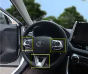 Steering Wheel Matte Silver Garnish Cover Trim for 2019-2023 Toyota RAV4 3PS ABS (for: Toyota)
