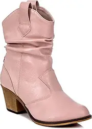 [Charles Albert] Women's Modern Western Cowboy Distressed Boot with Pull-Up Tabs