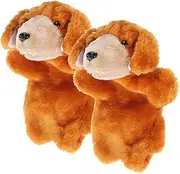 HONMEET 2Pcs Interactive Plush Animal Hand Puppets Cute Dog Design for Storytelling and Parent Play Educational for Early Learning
