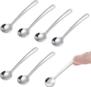 8 Pcs Small Spoons for Spice Jars, Spice Spoon, 8.3 cm Easy to Hold & Clean Stainless Steel Condiment Spoons for Sugar, Salt, and Honey, Silver