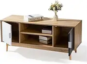 140CM TV Stand Cabinet Entertainment Unit LCD LED Storage Shelf Wooden Legs