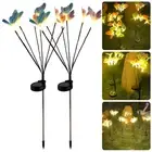 2Pcs Butterfly Solar String Lights Reusable LED Solar Butterfly Light IP65 njBnE