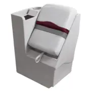 Pontoon Seat 18" Left Lean Back - Grey/Wineberry