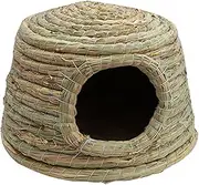 Folpus Handmade Rabbit Grass House, Shelter Stable Durable Hay Bed Hideout Cottage Nest Hut Chew Toys for Hamster Chinchilla Gerbil Ferret Canary, Medium