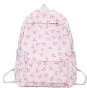 [Generic] Book Bags for Teenagers at School - Backpack with Bow, Book Bag Bow, School Backpack for Students, College Shoulder Bag, Adjustable Shoulder Strap for Water Bottle, Textbooks, B.pink, 32 x 15 x 43 cm